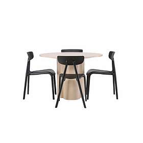 Venture Home Olivia Matgrupp 110 cm Rund med 4 Ursholmen stolar Whitewash Matgru