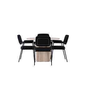 Venture Home Olivia Matgrupp 110 cm Rund med 4 Yesterday stolar Whitewash Matgru