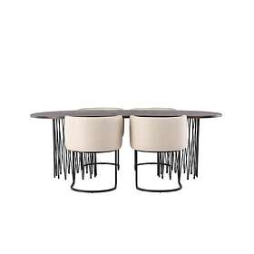 Venture Home Stone Matgrupp 220 cm Oval med 4 Simrishamn stolar Beige Matgrupper