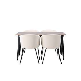 Venture Home Tempe Matgrupp 140 cm Rektangulär med 4 Berit stolar Beige Matgrupp