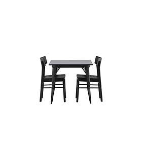 Venture Home Tempe Matgrupp 80 cm Rektangulär med 2 Montros stolar Svart Matgrupper