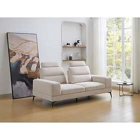 Vente Unique Canapé 3 places en tissu texturé beige dossier avance-recule UDALIO