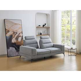 Vente Unique Canapé 3 places en tissu texturé gris dossier avance-recule UDALIO