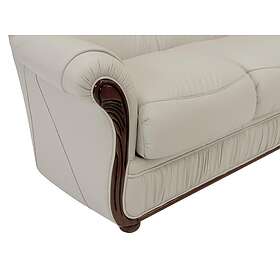 Vente Unique Canapé 3 places 100% cuir de buffle ivoire DAPHNE