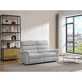 Vente Unique Relax Canapé 3 places électrique en tissu gris clair CARTASIA