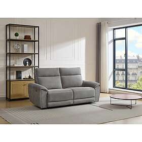 Vente Unique Relax Canapé 3 places électrique en tissu gris DJARALO
