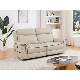 Vente Unique Relax Canapé 3 places électrique en cuir beige ADELIO