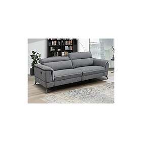 Vente Unique Relax Canapé 3 places électrique en tissu gris MACARI