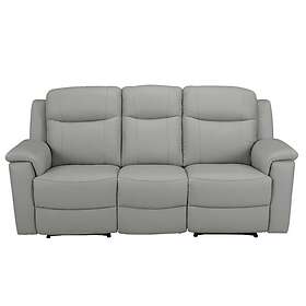 Vente Unique Relax Canapé 3 places EVASION en cuir Gris clair