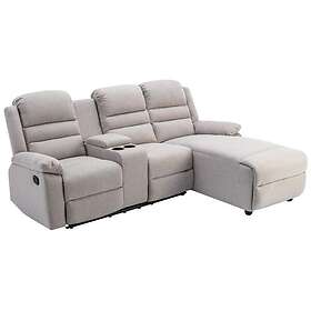 Vente Unique Relax Canapé d'angle droit en tissu beige MACEDONIA