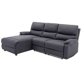 Vente Unique Relax Canapé d'angle gauche électrique en tissu gris anthracite LUNANO