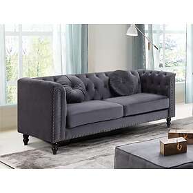 Vente Unique Canapé 3 places en velours TURNER Anthracite