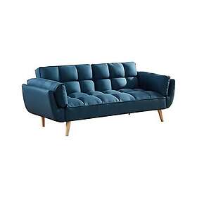 Vente Unique Canapé 3 places convertible clic-clac en tissu bleu LOELINE