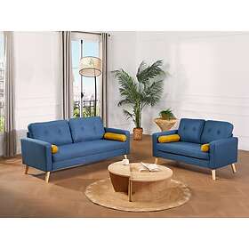 Vente Unique Canapé 3 places TATUM en tissu Bleu