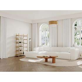 Vente Unique Grand canapé d'angle gauche en tissu bouclette blanc POGNI de Maison Céphy