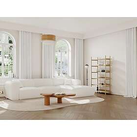 Vente Unique Grand canapé d'angle droit en tissu bouclette blanc POGNI de Maison Céphy