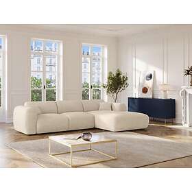 Vente Unique Grand canapé d'angle droit en velours côtelé beige POGNI de Maison Céphy