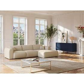 Vente Unique Grand canapé d'angle droit en tissu texturé beige POGNI de Maison Céphy