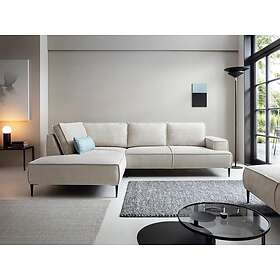 Vente Unique Grand Canapé d'angle Gauche Velours Côtelé Beige