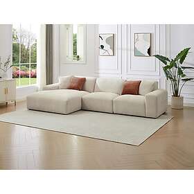 Vente Unique Grand canapé d'angle gauche en velours côtelé beige TIRONO de Maison Céphy