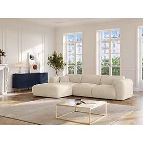 Vente Unique Grand canapé d'angle gauche en velours côtelé beige POGNI de Maison Céphy