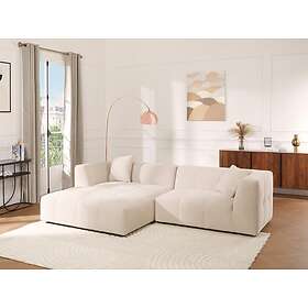 Vente Unique Canapé d'angle gauche en velours côtelé beige NAEMIA Maison de Céphy