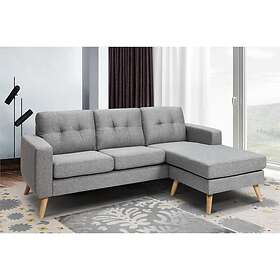 Vente Unique Canapé d'angle réversible en tissu gris chiné BARTOLOME