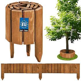 Kotarbau Mini Clôture Bois de Jardin Couleur bois carbonisé 15 x 110 cm