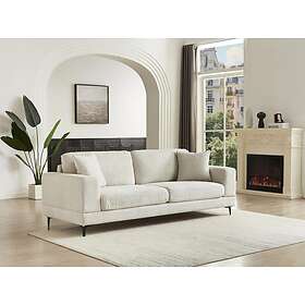 Vente Unique Canapé 3 places en tissu texturé beige JAMOLO