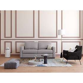 Vente Unique Canapé 3 places convertible express en tissu gris Couchage 140 cm Matelas 14 cm DONETO