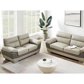 Vente Unique Canapés 3 places et 2 places en cuir FRANCESCA Taupe