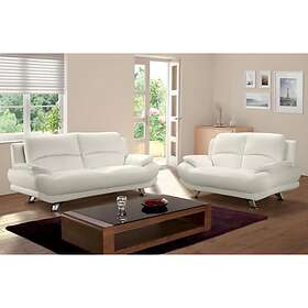 Vente Unique Canapés 3 places et 2 places en simili MUSKO Ivoire