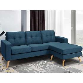 Vente Unique Canapé d'angle réversible en tissu bleu foncé BARTOLOME