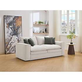 Vente Unique Canapé 3 places en tissu beige PORALO