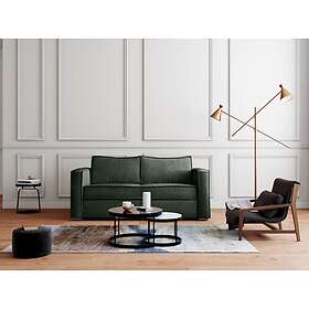 Vente Unique Canapé 3 places convertible express en velours côtelé vert sapin Couchage 140 cm Matelas 18 cm LORETO