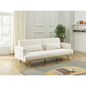 Vente Unique Canapé 3 places convertible clic-clac en tissu bouclette blanc ESME