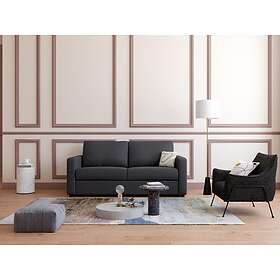 Vente Unique Canapé 3 places convertible express en tissu gris anthracite Couchage 140 cm Matelas 14 cm DONETO