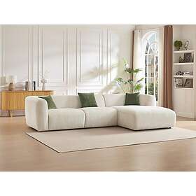 Vente Unique Canapé d'angle droit en tissu beige TANCAVO