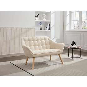 Vente Unique Canapé 2 places en tissu beige CASERTA