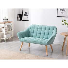 Vente Unique Canapé 2 places en tissu vert d'eau CASERTA