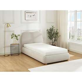 Vente Unique Lit coffre 90 x 190 cm Tissu Beige Matelas VANARI