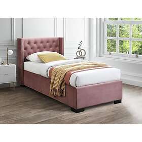 Vente Unique Lit coffre 90 x 200 cm avec tête de lit capitonnée Velours Rose MASSIMO