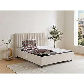 Vente Unique Lit électrique de relaxation déco tout plots matelas 100% latex 3 zones 2 x 70 x 190 cm Tissu Beige TIARI de DREAMEA