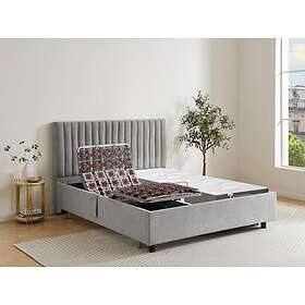 Vente Unique Lit électrique de relaxation déco tout plots matelas 100% latex 3 zones 2 x 70 x 190 cm Tissu Gris TIARI de DREAMEA