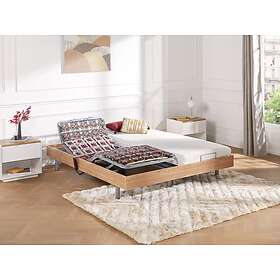 Vente Unique Lit électrique de relaxation tout plots matelas latex 2 x 90 x 200 cm Chêne CASSIOPEE III de DREAMEA