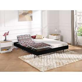 Vente Unique Lit électrique de relaxation tout plots matelas latex 2 x 90 x 200 cm Noir CASSIOPEE III de DREAMEA