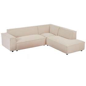 Pascal Morabito Grand canapé d'angle droit en velours côtelé beige BORORE