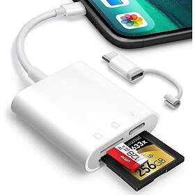 NÖRDIC USB-C, Lightning Kortläsare 2 Slot SD, MicroSD 1xUSB-C Laddning PD30W UHS-I