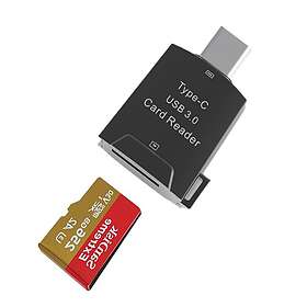 NÖRDIC USB-C 3,0 Kortläsare MicroSD UHS-I