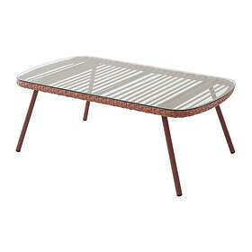 Mylia LOUSINI Table basse de jardin en résine tressée Terracotta